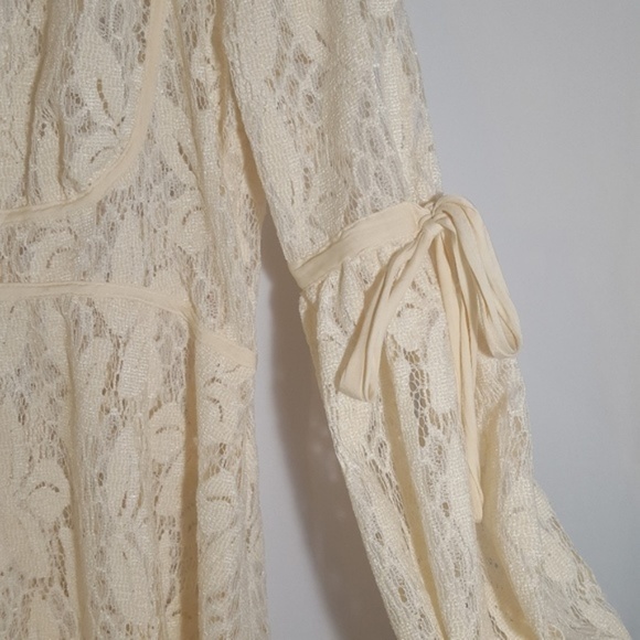 Poet Sleeves Lace Babydoll Tunic Dress - Picture 4 of 8